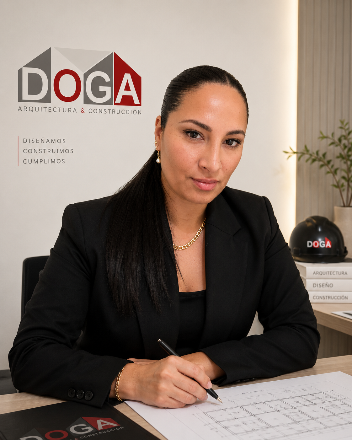 Arquitecta supervisando un proyecto